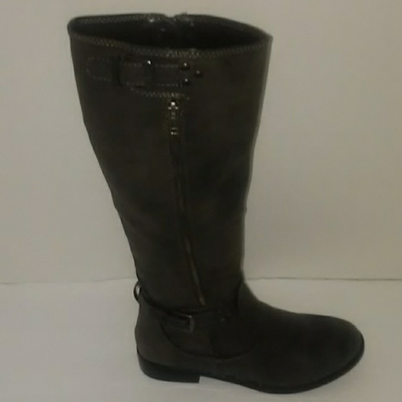 Report Shoes Womens Gray Leather Riding Boots Size 8m Poshmark